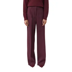 Wide Textured Fabric Trousers for Women COMMA image-2