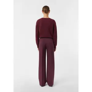 Wide Textured Fabric Trousers for Women COMMA image-4