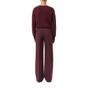 Wide Textured Fabric Trousers for Women COMMA image-5