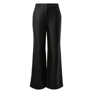 Marlène Style Faux Leather Trousers with Shaped Waistband for Women COMMA image-0