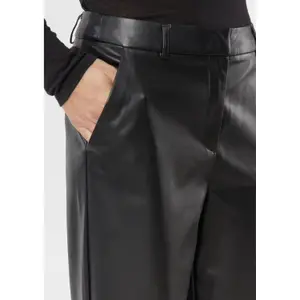 Marlène Style Faux Leather Trousers with Shaped Waistband for Women COMMA image-3