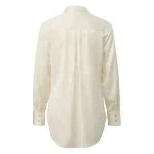 Women's Long Sleeve Satin Shirt with Shirt Collar and Pleats COMMA image-1