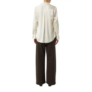 Women's Long Sleeve Satin Shirt with Shirt Collar and Pleats COMMA image-5