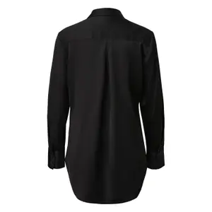 Women's Long Sleeve Satin Shirt with Shirt Collar and Pleats COMMA image-1