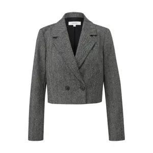 Women's Short Houndstooth Blazer COMMA image-0
