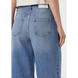 Women's Button-Fly Casual Wide Leg Jeans COMMA image-1