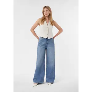 Women's Button-Fly Casual Wide Leg Jeans COMMA image-6