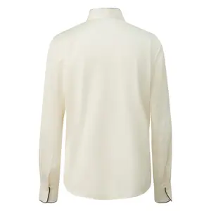 Women's Satin Lavallière Collar Shirt with Hidden Button Placket COMMA image-1