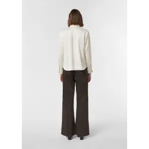Women's Satin Lavallière Collar Shirt with Hidden Button Placket COMMA image-4