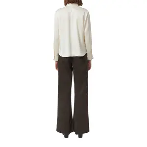 Women's Satin Lavallière Collar Shirt with Hidden Button Placket COMMA image-5