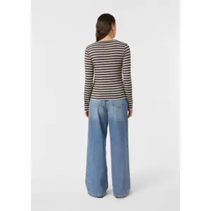 Long Sleeve Striped Jersey T-shirt Women COMMA image-4