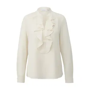 Women's Ruffle Collar Chiffon Blouse with Fitted Cuffs COMMA image-0