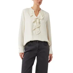 Women's Ruffle Collar Chiffon Blouse with Fitted Cuffs COMMA image-2