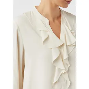 Women's Ruffle Collar Chiffon Blouse with Fitted Cuffs COMMA image-3