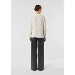Women's Ruffle Collar Chiffon Blouse with Fitted Cuffs COMMA image-4