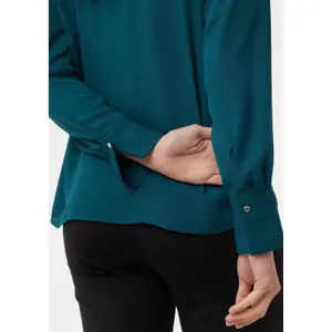 Women's Ruffle Collar Chiffon Blouse with Fitted Cuffs COMMA image-3