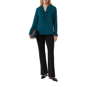 Women's Ruffle Collar Chiffon Blouse with Fitted Cuffs COMMA image-6
