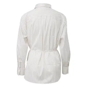 Long Satin Stretch Cotton Relaxed Fit Shirt Women COMMA image-1