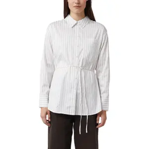 Long Satin Stretch Cotton Relaxed Fit Shirt Women COMMA image-2