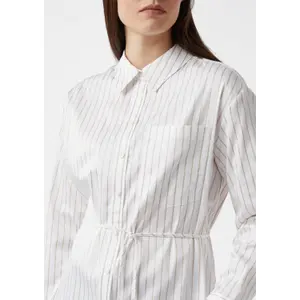 Long Satin Stretch Cotton Relaxed Fit Shirt Women COMMA image-3