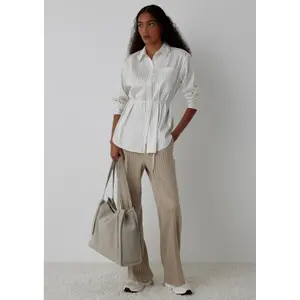 Long Satin Stretch Cotton Relaxed Fit Shirt Women COMMA image-6
