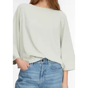 Womens Loose 3/4 Sleeve Wide Top with Round Neck COMMA image-3
