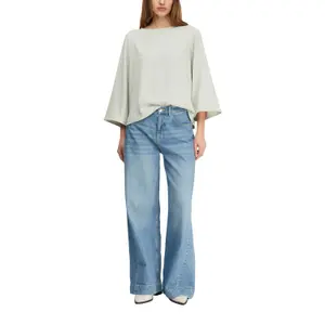 Womens Loose 3/4 Sleeve Wide Top with Round Neck COMMA image-6