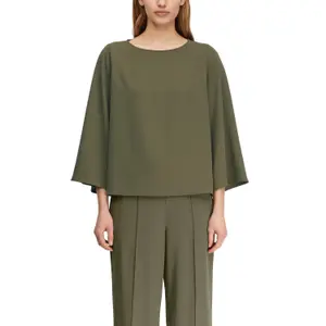Womens Loose 3/4 Sleeve Wide Top with Round Neck COMMA image-2