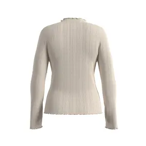 Women's Long Sleeve Openwork Jersey T-Shirt COMMA image-1