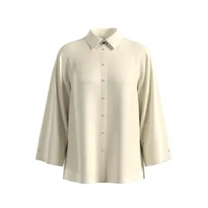 Women's Satin Viscose Pleated Shirt with Adjustable Cuffs COMMA image-0
