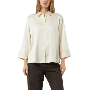 Women's Satin Viscose Pleated Shirt with Adjustable Cuffs COMMA image-2