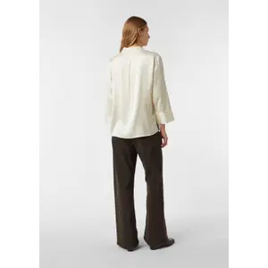 Women's Satin Viscose Pleated Shirt with Adjustable Cuffs COMMA image-4