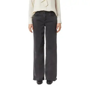 Wide Leg Jeans with Button and Zip Closure for Women COMMA image-2