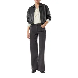 Wide Leg Jeans with Button and Zip Closure for Women COMMA image-6