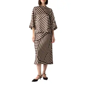 Printed Puff Sleeve Blouse for Women COMMA image-0