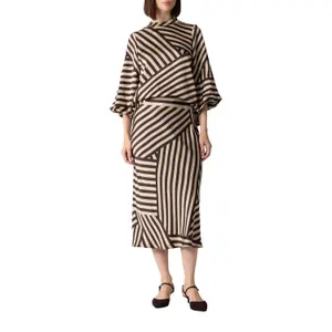Printed Puff Sleeve Blouse for Women COMMA image-5