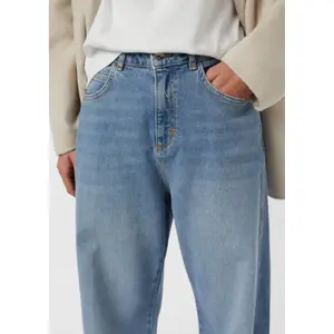 High Waist Wide Leg Jeans with Raw Hem for Women COMMA image-3
