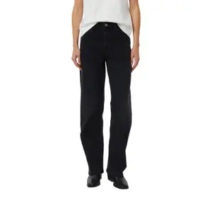 Women’s High-Waisted Distressed Button-Fly Straight Jeans COMMA image-0