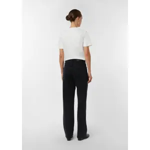 Women’s High-Waisted Distressed Button-Fly Straight Jeans COMMA image-2