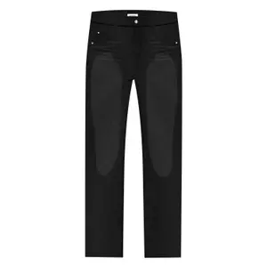 Women’s High-Waisted Distressed Button-Fly Straight Jeans COMMA image-4