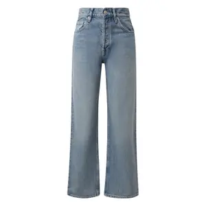 Women's Five-Pocket Bleached Straight Jeans with Belt Loops COMMA image-0
