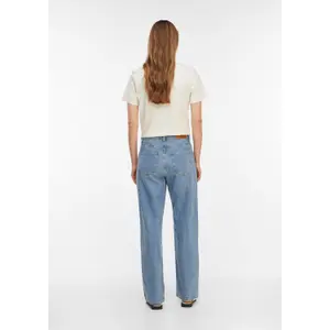 Women's Five-Pocket Bleached Straight Jeans with Belt Loops COMMA image-4