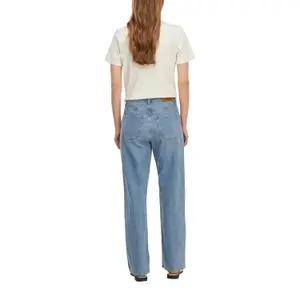 Women's Five-Pocket Bleached Straight Jeans with Belt Loops COMMA image-5