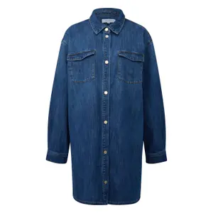 Short Denim Shirt Dress Women COMMA image-0