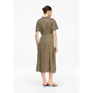 Midi Printed Dress with Slit and Button at Back Women COMMA image-4