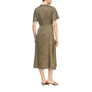 Midi Printed Dress with Slit and Button at Back Women COMMA image-5