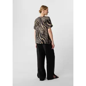 Women's Abstract Print Pleated Blouse COMMA image-2