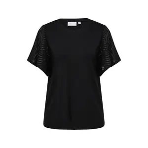 Semi-Transparent Ruffled Sleeve T-Shirt Women COMMA image-0