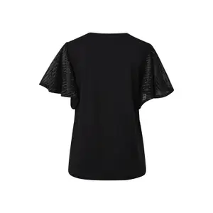 Semi-Transparent Ruffled Sleeve T-Shirt Women COMMA image-1