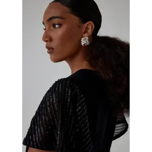 Semi-Transparent Ruffled Sleeve T-Shirt Women COMMA image-6